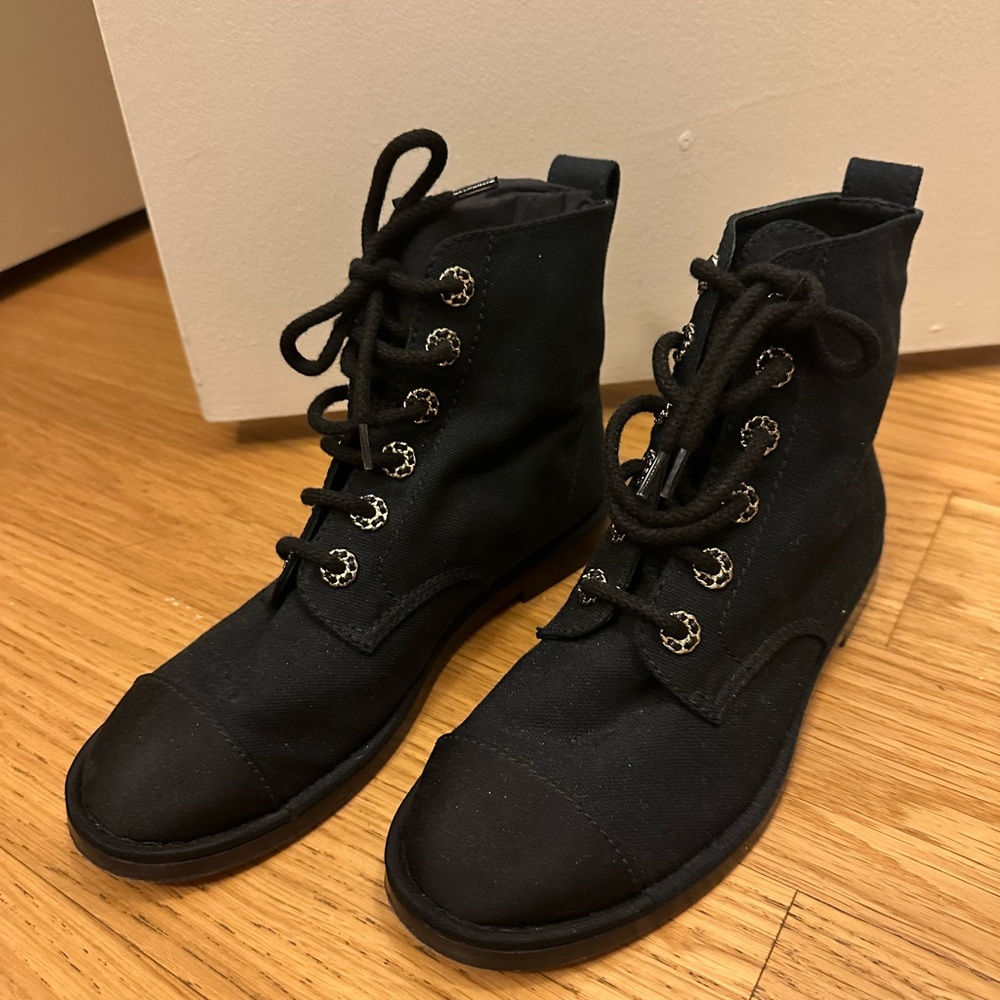 Chanel canvas boots